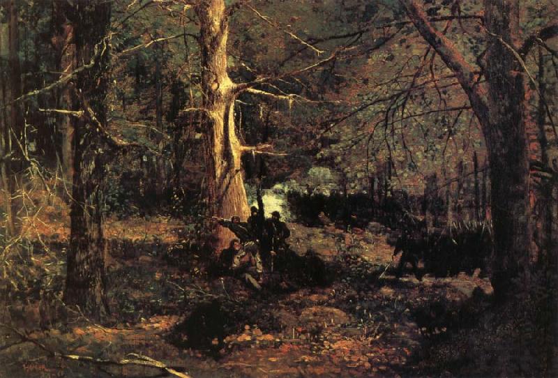 Winslow Homer A Skirmish in the Wilderness oil painting image